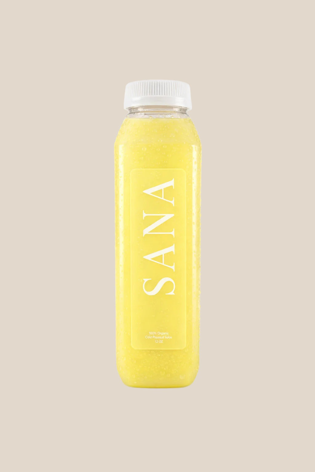 Bottle of Snap Juice, organic cold-pressed apple, lemon and ginger juice by SANA Wellness Bar, Orlando